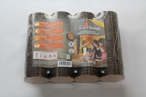Bûches de bois compressé